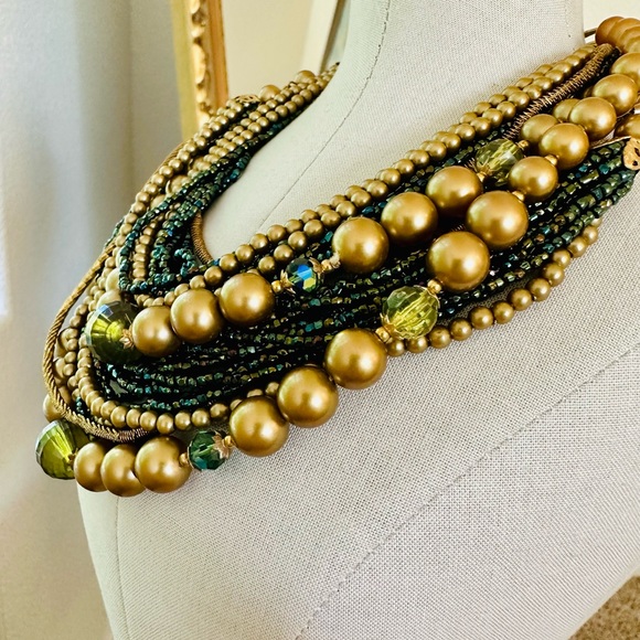 Vintage Multi Strand Statement Necklace - Picture 10 of 13